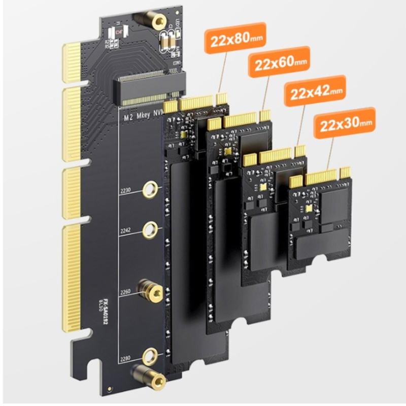 Kartu Ekspansi M.2 NVME Ke PCIE 4.0 X16 64Gbps Mendukung 2230 2242 2260 2280 S