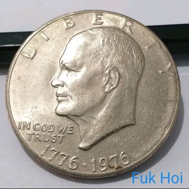 SCAMP.3-- 1 PC KOIN TEMBAGA-NIKEL EISENHOWER DOLLAR TH 1976. -- COPPER-NICKEL COIN --