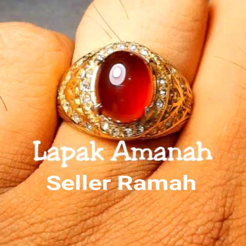 cincin natural garnet / batu permata garnet GARANSI NATURAL 