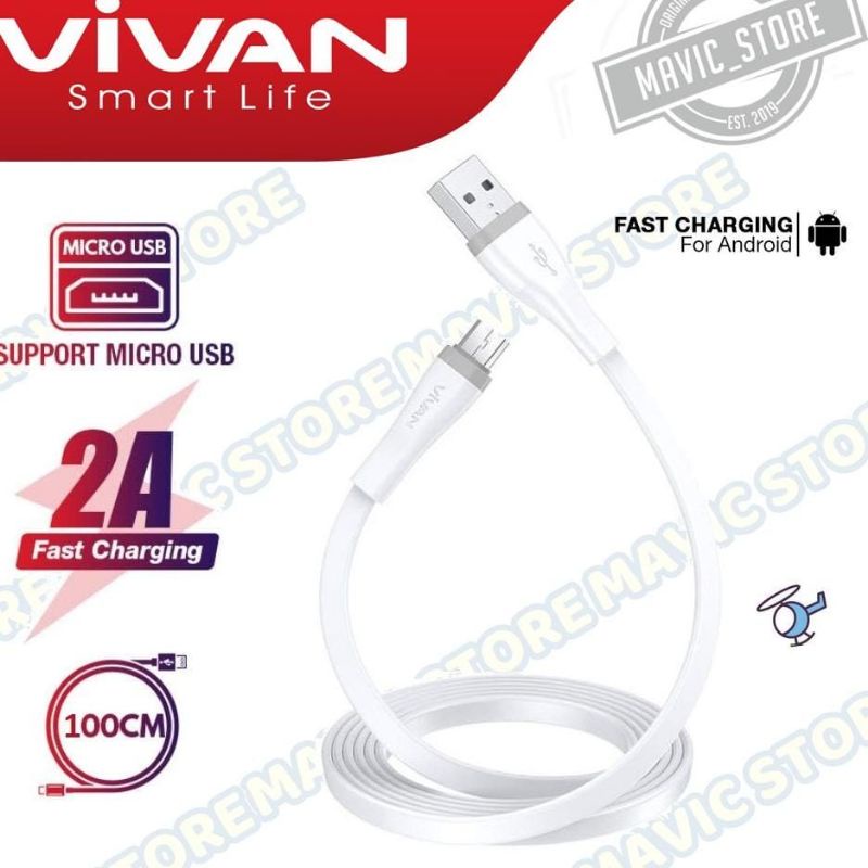 KABEL DATA VIVAN SM100S USB MICRO KABEL CHARGER CASAM VIVAN SM100S FOR ANDROID