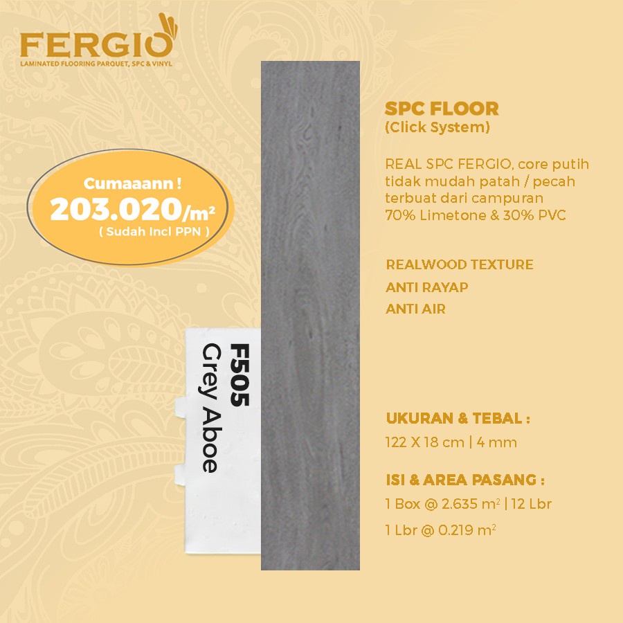 fergio lantai kayu spc   grey aboe f505