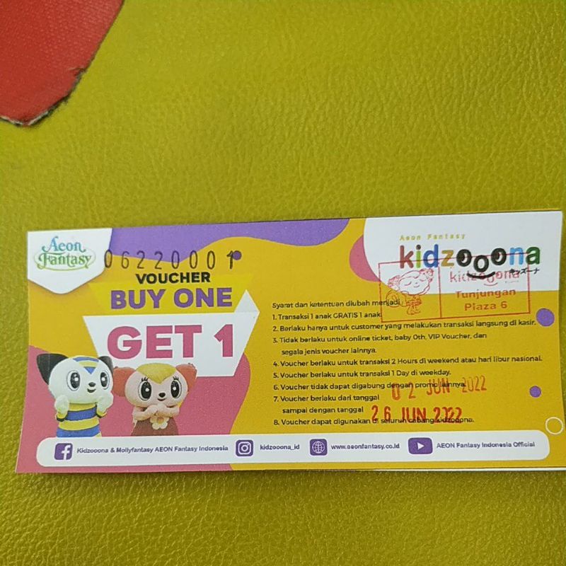 tiket kidzoona buy 1 get 1