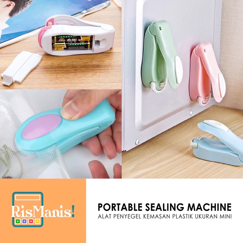 PORTABLE SEALING MACHINE - Penyegel Perekat Plastik Kemasan Snack Packing Praktis Hand Sealer Mini