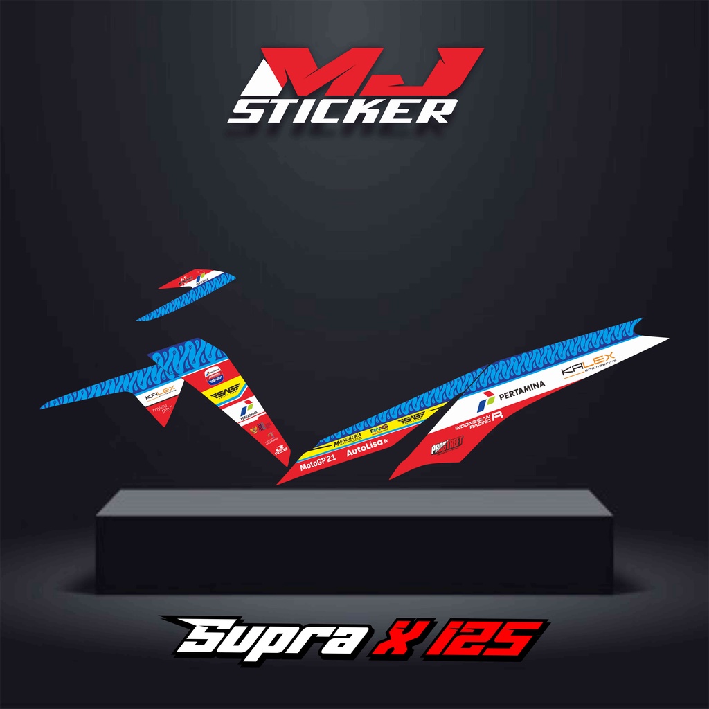 Striping SUPRA X 125 NEW Motif Petamina Mandalika