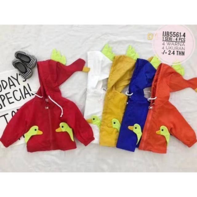 GROSIR 4PCS Jaket Anak Cewek Parasut Bebek Lucu Grosir anak umur 2 - 4 thn Import Murah IJB 5561-4