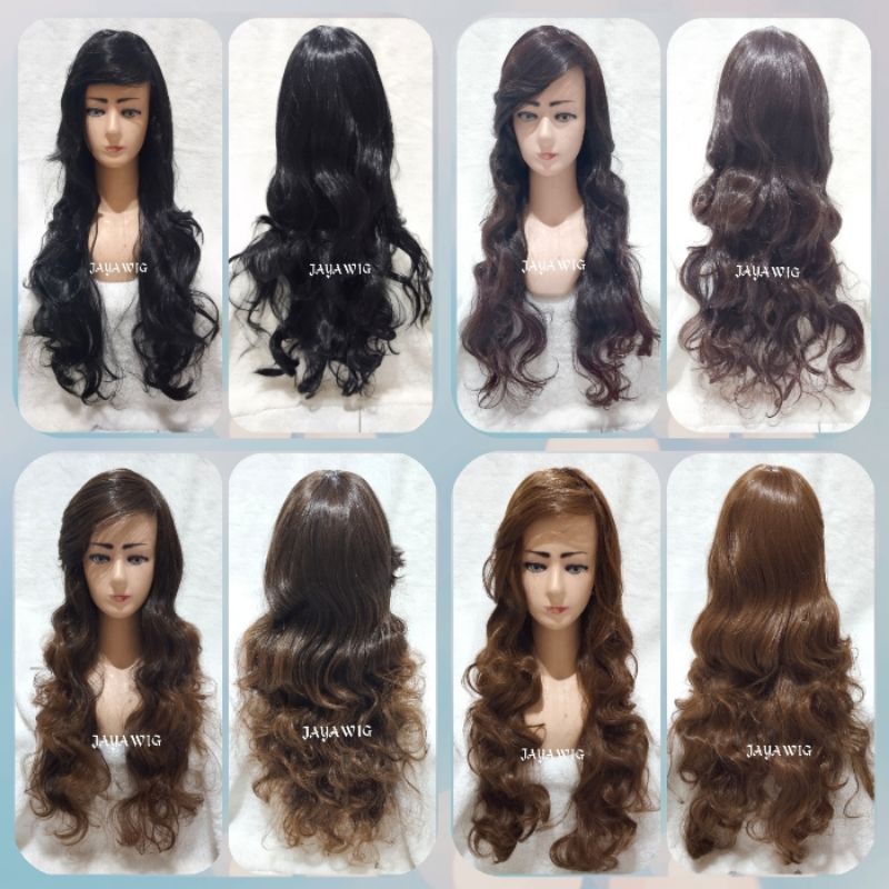 Rambut Palsu Gelombang Panjang Wig Panjang Model Wave