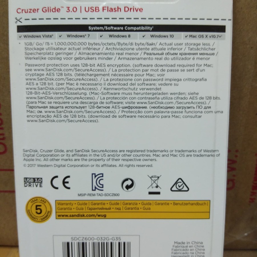 Sandisk Flash Disk 32GB USB 3.0 Cruzer Glide