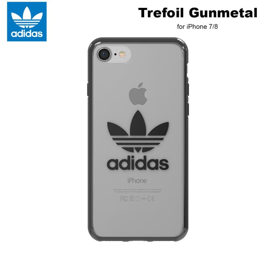 Casing ADIDAS Soft Case iPhone 7 / 8 Trefoil Gunmetal Ex Demo - ORI