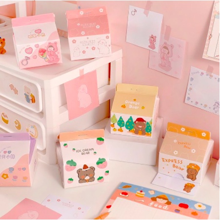 

Sticky Notes Kotak Susu, Memo Pad Lucu
