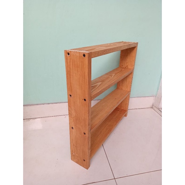 Rak Kayu Serbaguna Tempat Bumbu Susun Botol Rak Toples Mini Bahan Plywood Kombinasi PVC Sheet RAK KAYU MINIMALIS