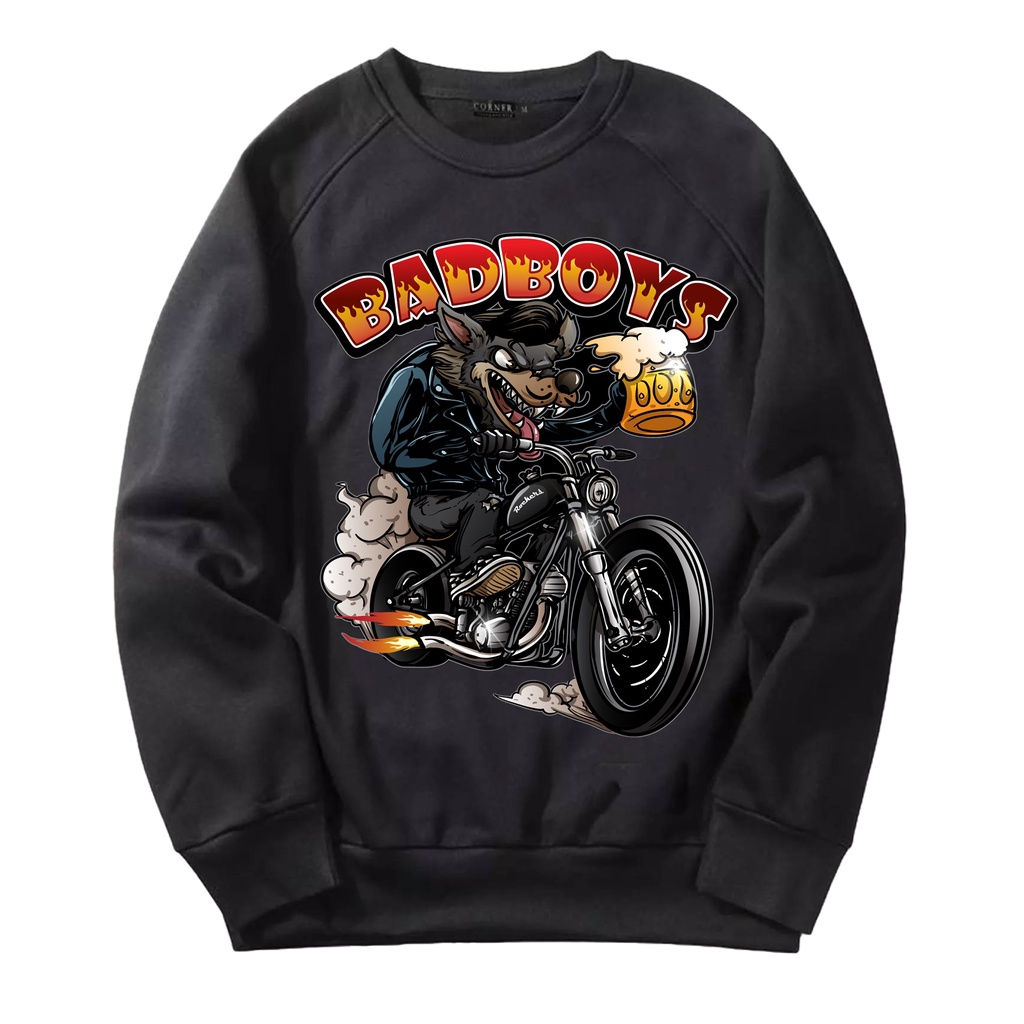 Sweater Pria BadBoys Crewneck Sweater Fleece Size M - XXL