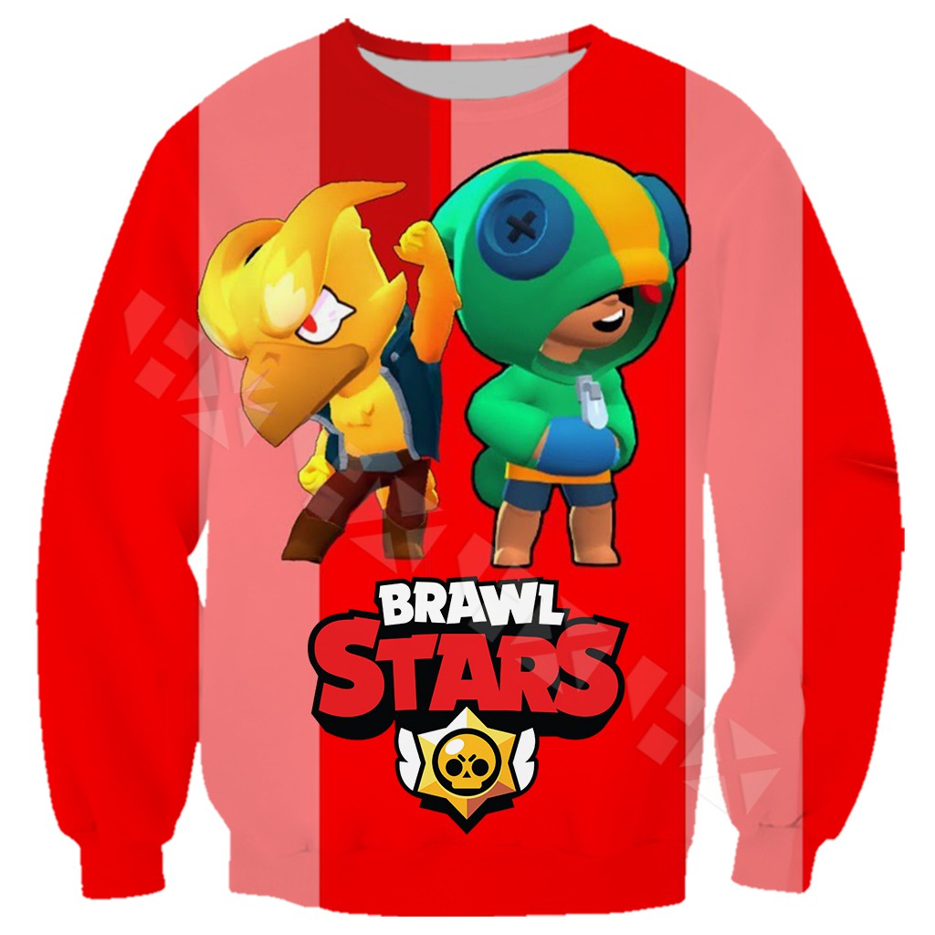 Kid Games Brawl Stars Leon Crow T Shirt Men Clothing Hoodies 3d Print Unisex Sweatshirt Shopee Indonesia