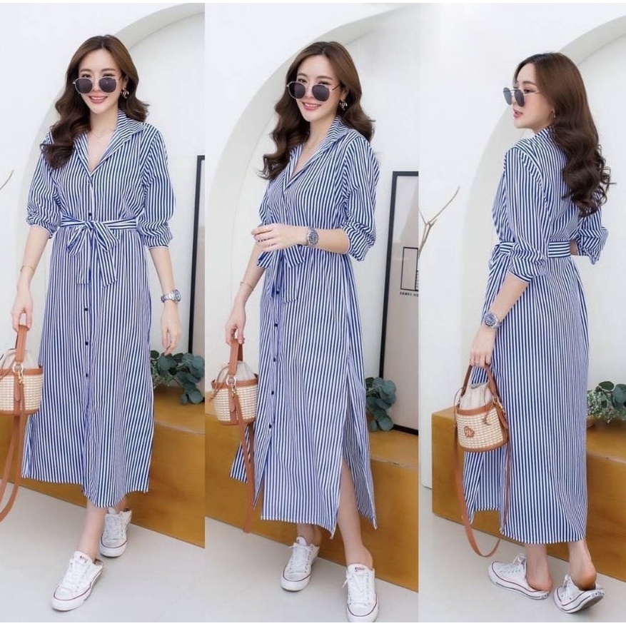 *[GLFK] Maxi Tiara / Dress Korea / Maxi Dress Wanita Terbaru / Dress Salur / Baju Pesta Wanita