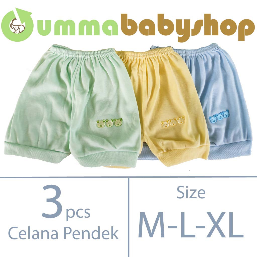 3 Helai Celana  Pendek  Bayi  Warna Polos DLP Perlengkapan 