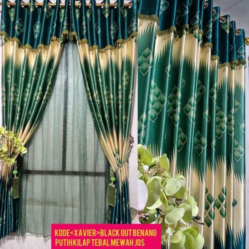 Gorden Jendela Gorden Pintu Motif Mewah Blackout Premium