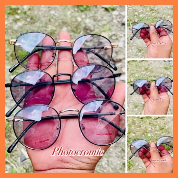 READY STOCK FRAME + LENSA PHOTOCROMIC  FRAME OPTIK TITANIUM KOREAN STYLE WANITA HARGA TERJANGKAU