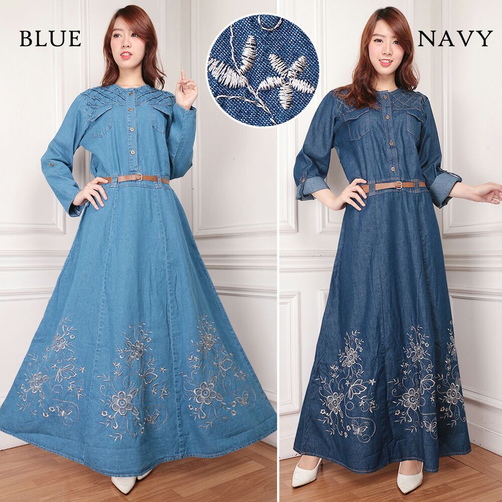 SB Collection Dress Maxi Anira Jeans Jumbo Wanita