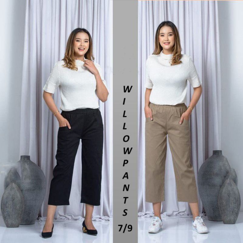 Celana Kulot Wanita Willow Pants - Celana Kulot Wanita 7/9 Korea - Celana Wanita Model Terbaru Jumbo