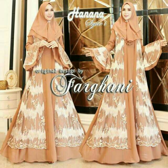Gamis Pesta Brokat Syari HANANA by FARGHANI Branded Original