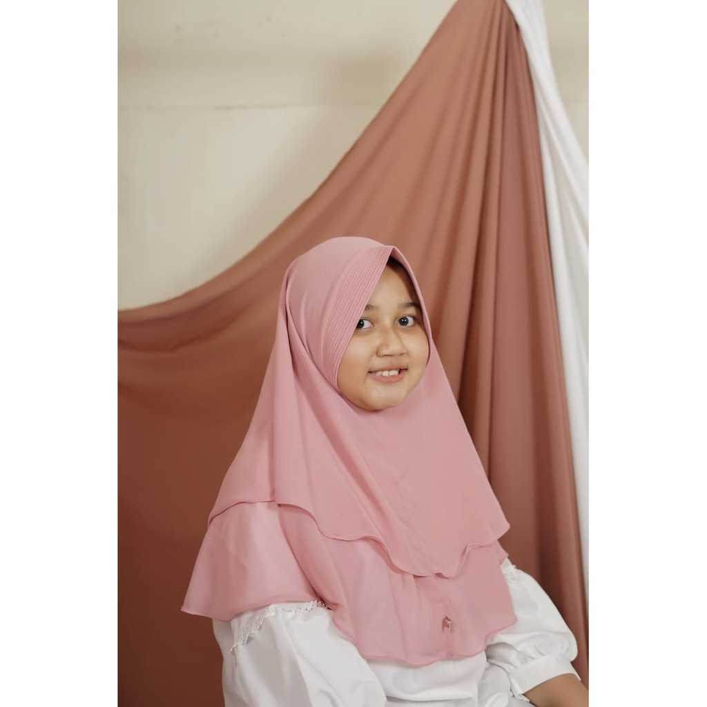 Hijab anak 2 layer/jilbab ceruty anak