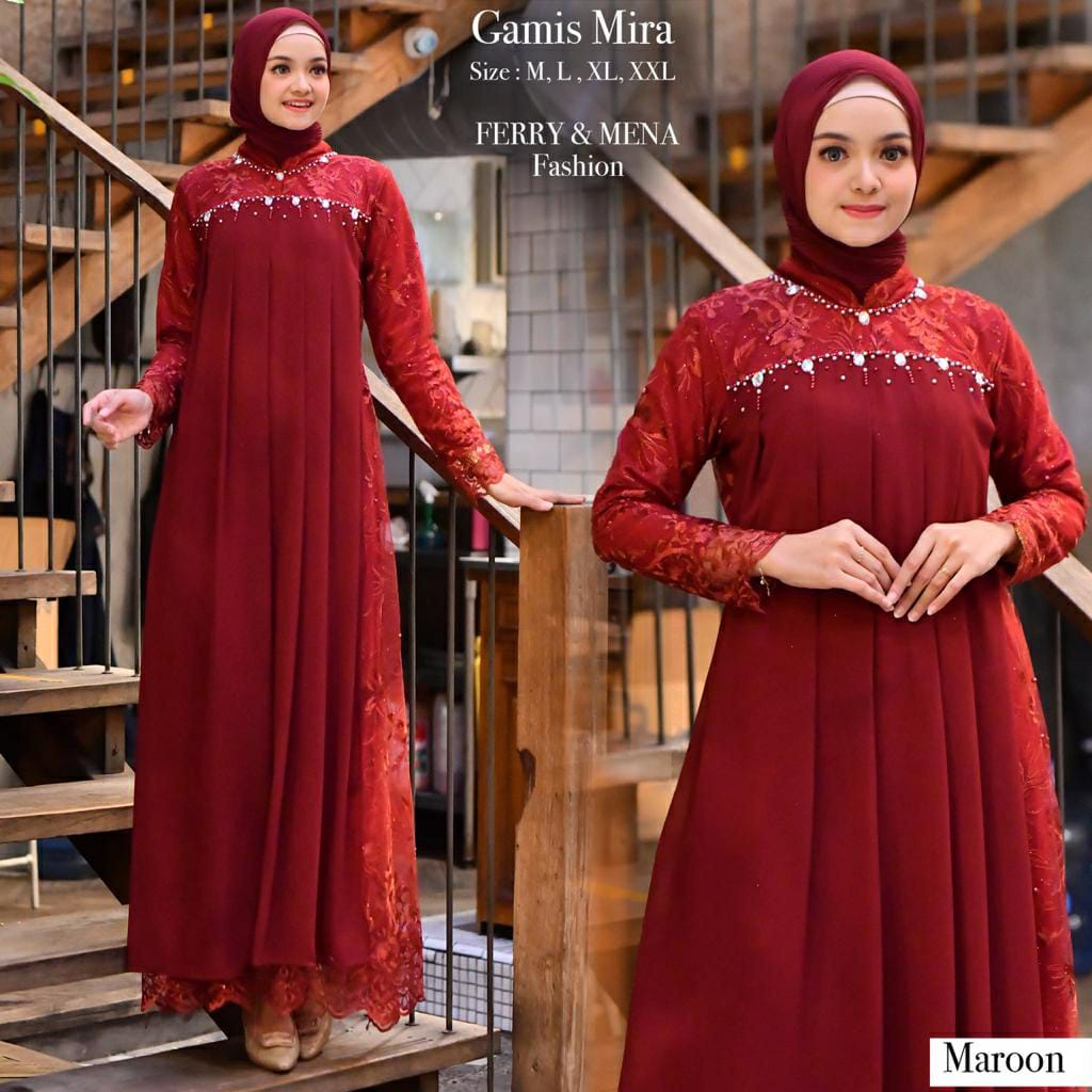 NEW ARRIVAL Bisa JUMBO- Dress Brukat Gamis Brukat Premium Myra Mira Terbaru 2022 | Dress Kekinian Baju Lamaran Tunangan Wisuda