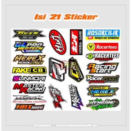 PROMO✦ 21 Stiker racing Stiker Motor Honda Gank Racing Hell Rosok Cilik Fake CB  Stiker Motor RCB ra