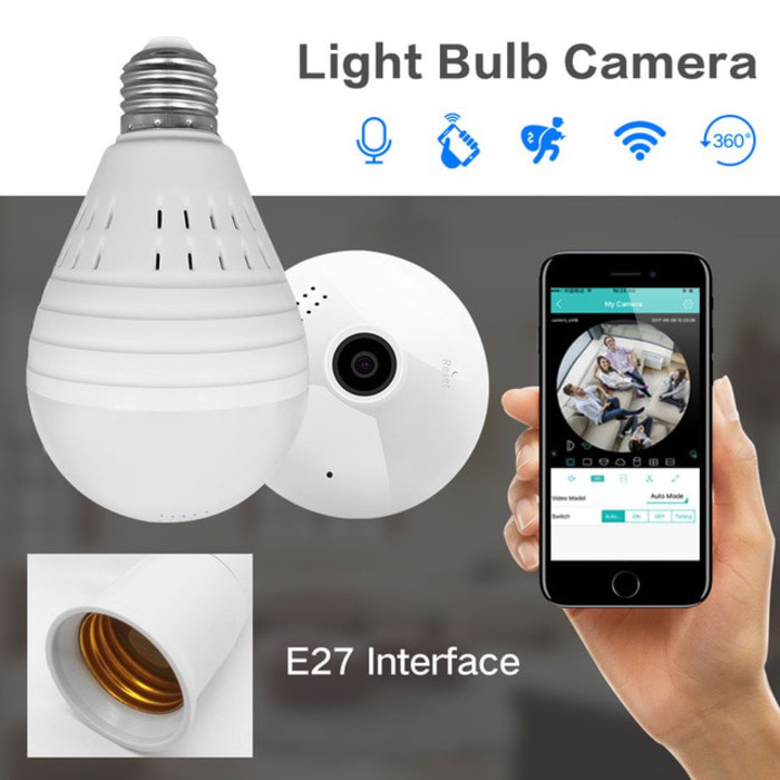 Spy Cam Hidden Camera Lampu Bulb Cam IP Camera VR WiFi