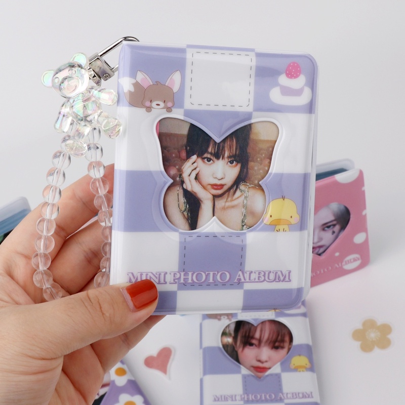 Album Foto Mini 3inch Photocard Heart Collect Book LOMO Card Holder Dengan 40kantong