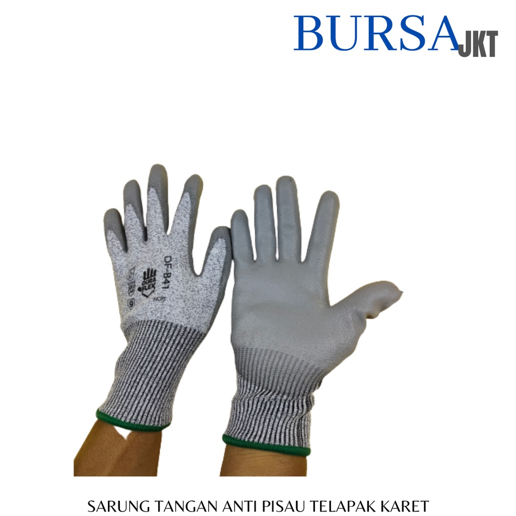 SARUNG TANGAN ANTI PISAU TELAPAK KARET ANTI AIR GRADE 5