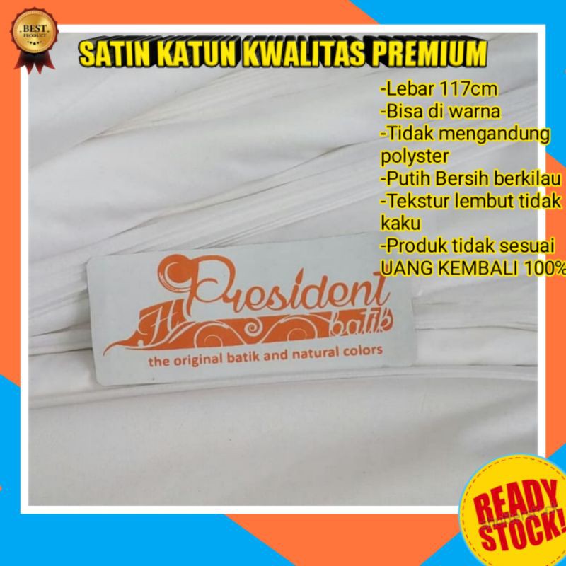 Kain Satin Katun Merek Primatex/ kain bahan baku batik premium