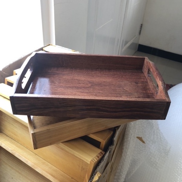 Nampan Kayu 28cm x 18cm Baki Kayu Pinus Wooden Tray