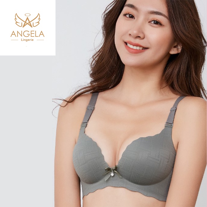 ANGELA PREMIUM JAPAN Bra BH Push Up Set Tanpa Kawat Celana Dalam Wanita Bikini Sport Beha Lingerie Korea Fashion Bralette Remaja Perempuan Sexy Pakaian Dalam COD Renang Motif Cewek Pita Bunga Murah Diva Jumbo Renda