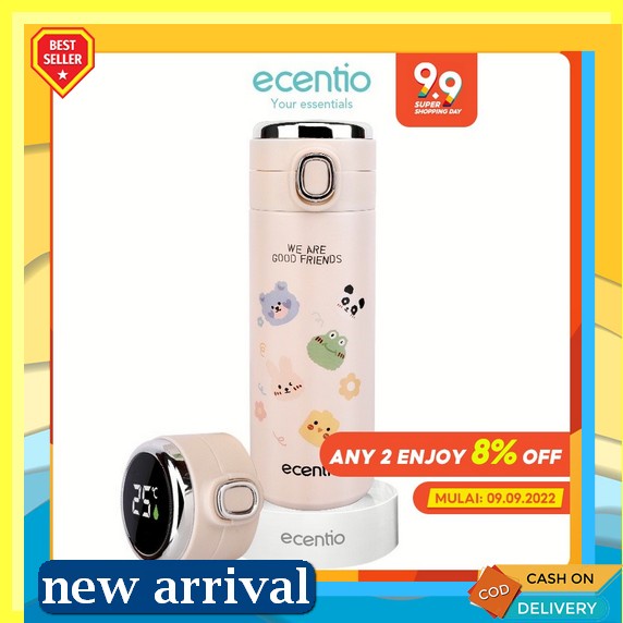 Thermos Air Panas Mini Stainless 500Ml Tahan 24 Jam Suhu Ruangan Led Display Suhu Temperatur / Termo