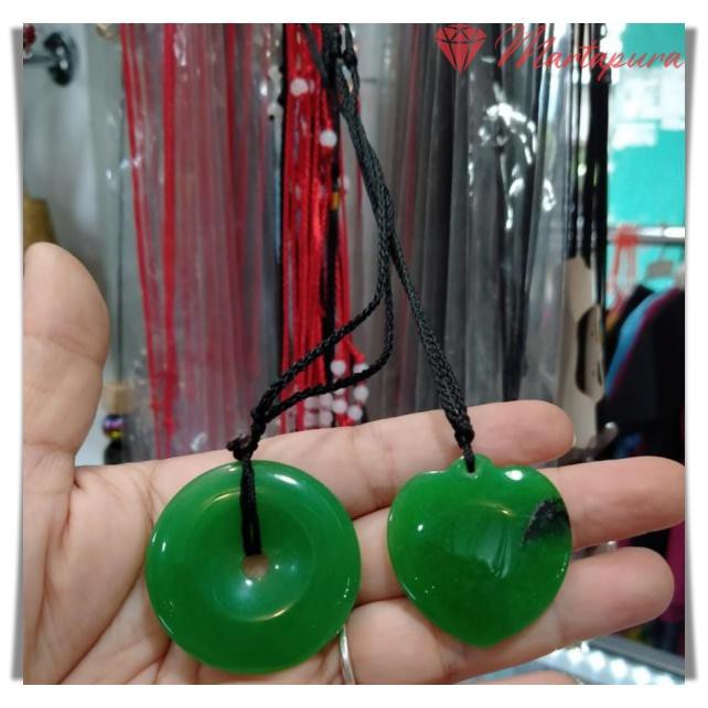 KTL0073 Kalung Tali Bandul Batu Giok