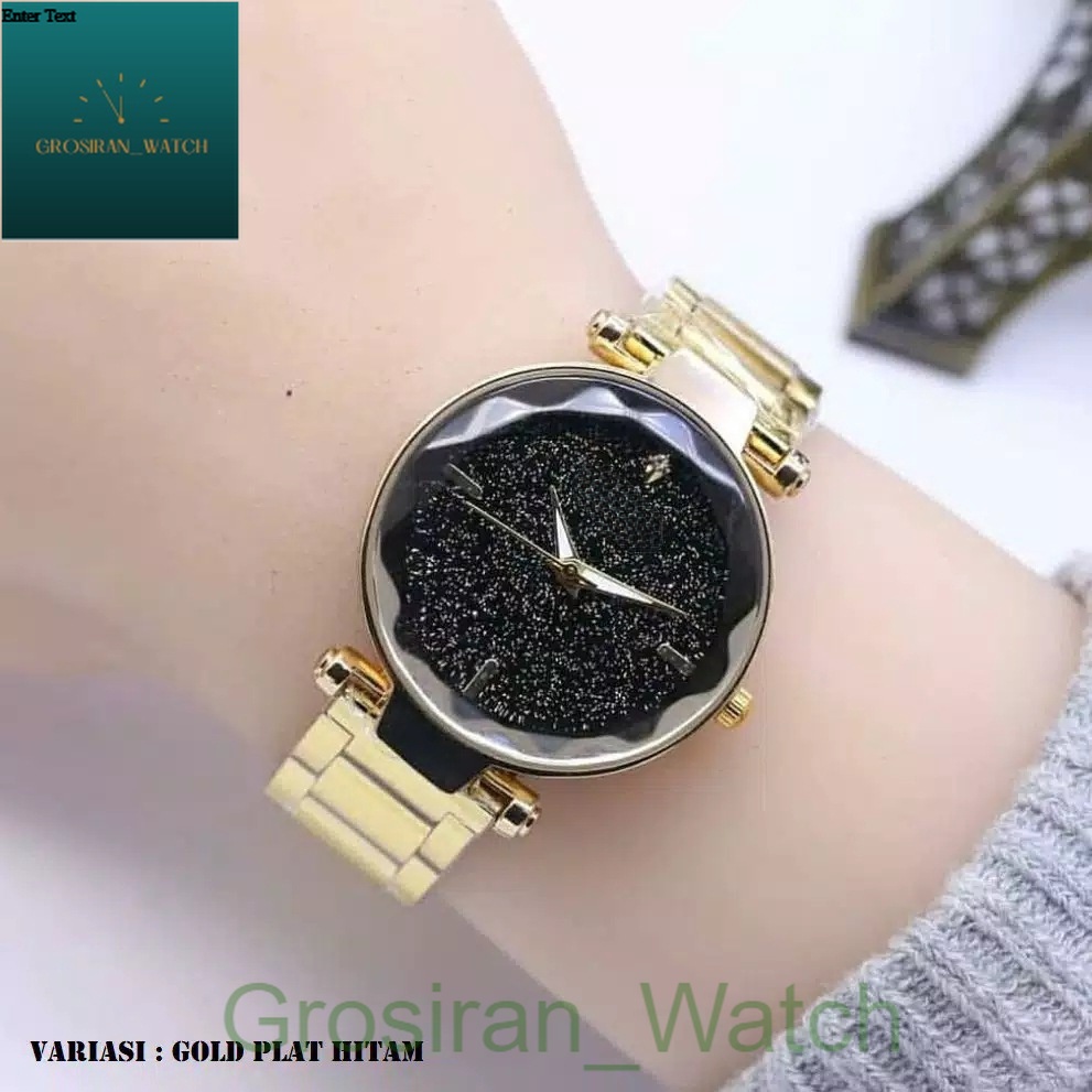 Hot Sale Jam Tangan Wanita Diyor Kaca Belimbing Silver Black [G_W]