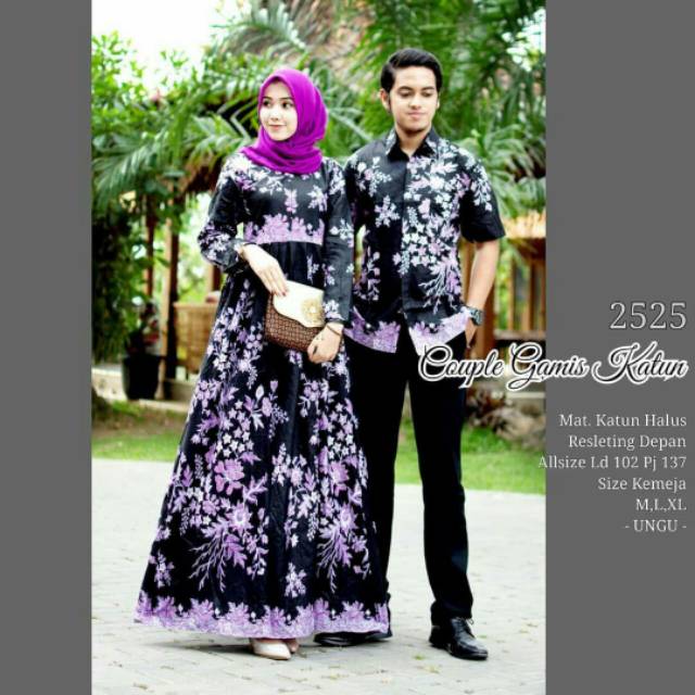 COUPLE BATIK GAMIS DAN KEMEJA LENGAN PENDEK 1 ATASAN BATIK FASHION PRIA WANITA SOGAN  PEKALONGAN ORI