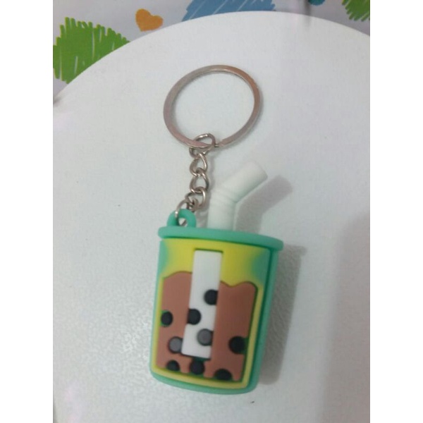 Gantungan kunci Boba / gantungan kunci unik / keychain Boba/gantungan kunci viral-Hijau
