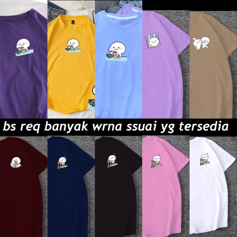 KAOS PENTOL BASIC POLOS PASTEL MOTIF SIZE GROSIR MURAH PRESS GAMBAR REQUEST ABG ANAK MUDA SALE