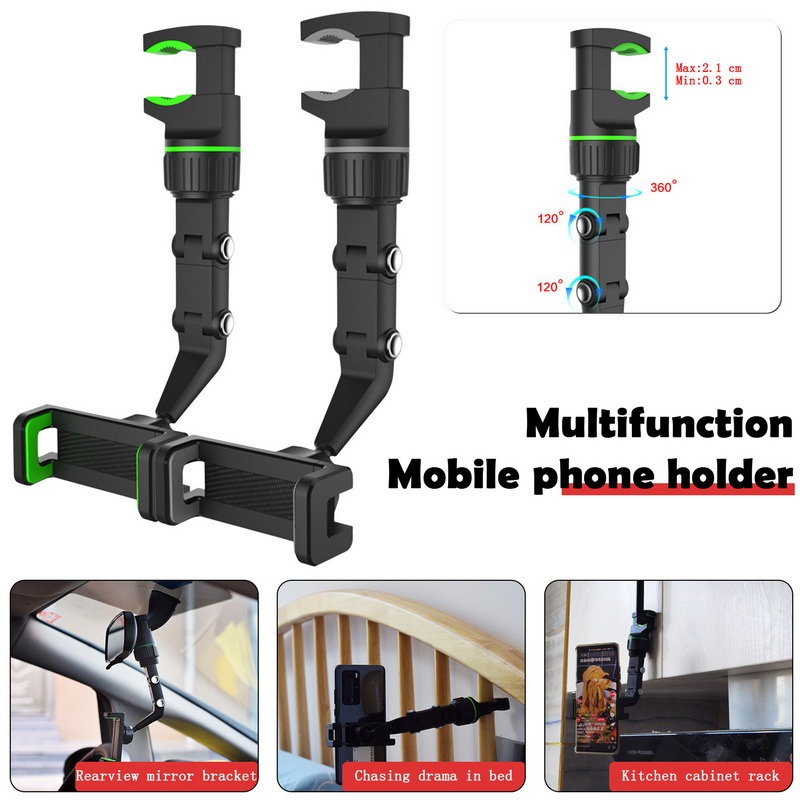 Bracket Handphone multi Fungsi Mobil Bisa Diputar 360derajat Spion Penyimpanan Rak Spion Handphone bracket mounting Klip bracket universal