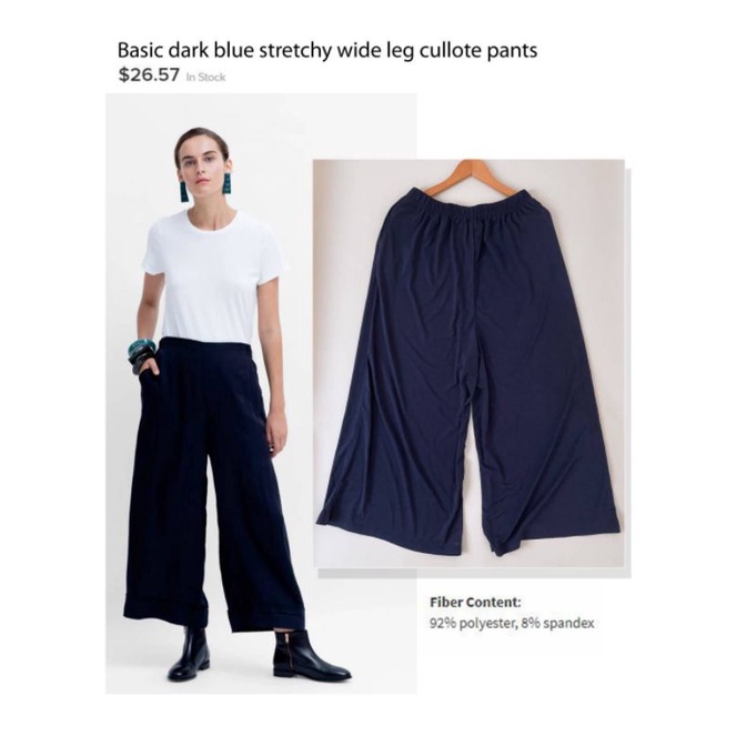 Uniqlo basic stretchy wide cullote pants