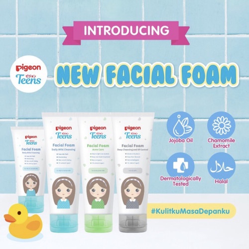 PIGEON Teens Facial Foam - Daily Mild Cleansing / Deep Cleansing &amp; Oil Control /Acne Prone 40Gr 100Gr