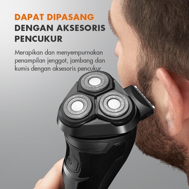 Gaabor Alat Cukur Kumis Jenggot Elektrik Shaver Portable Pisau Timbul 3D /GESR-01A