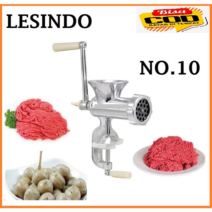 Gilingan Daging Lesindo No 10 Gilingan Daging Jepit Berdiri Stainless