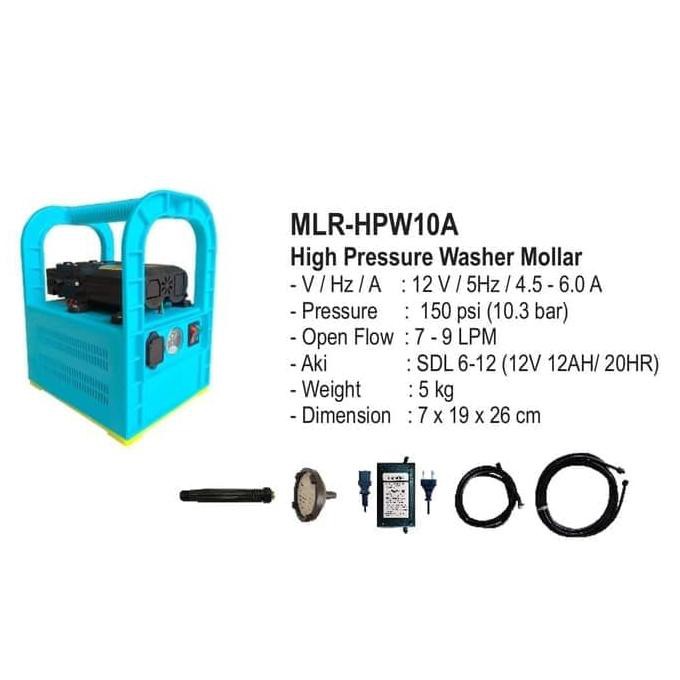Yang Dicari] Jet Cleaner Dc Portable Mollar Hpw-10A Mesin Cuci Ac Motor Mobil