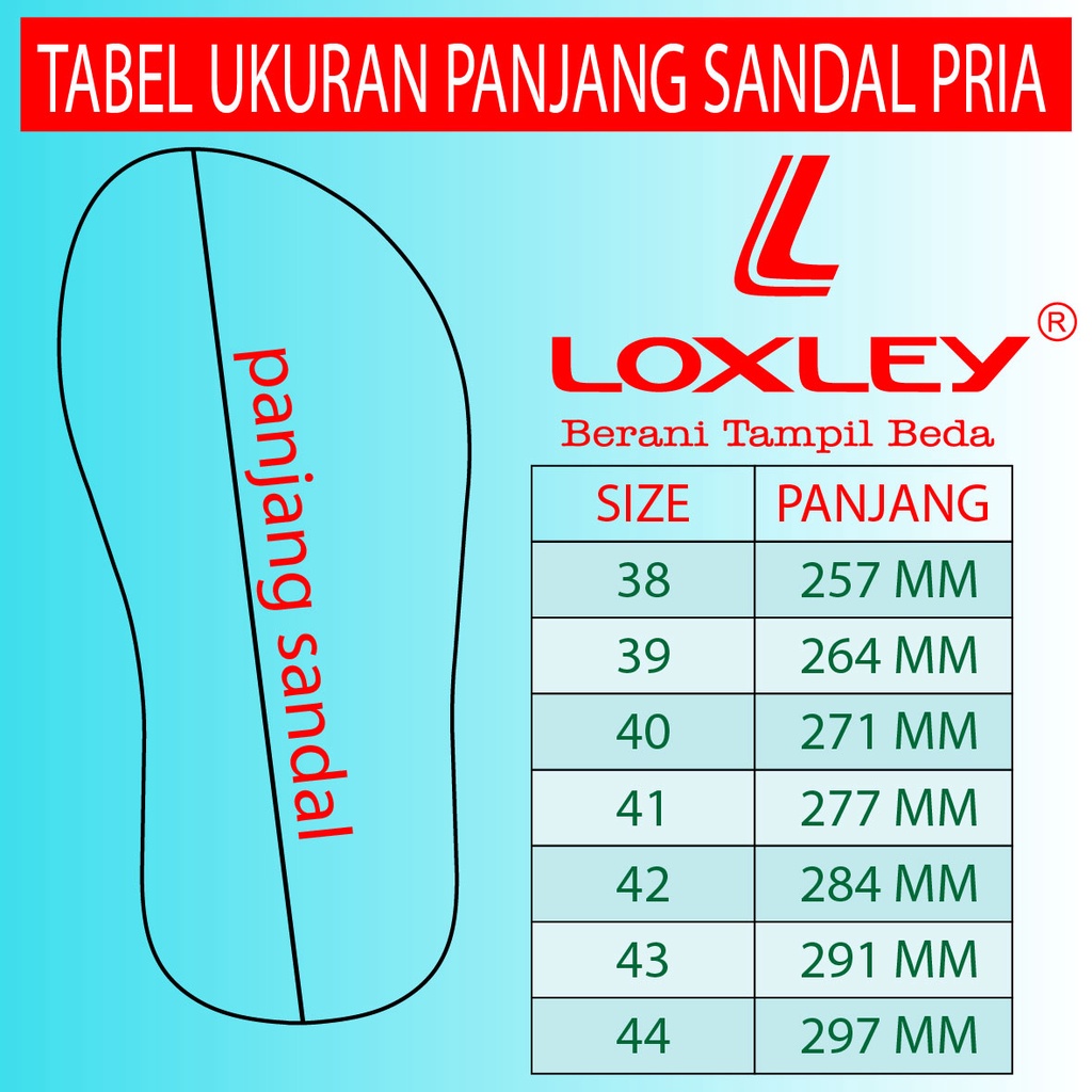 Loxley Sandal Jepit Pria Dylan Hitam/Hijau Tua Size 38-43