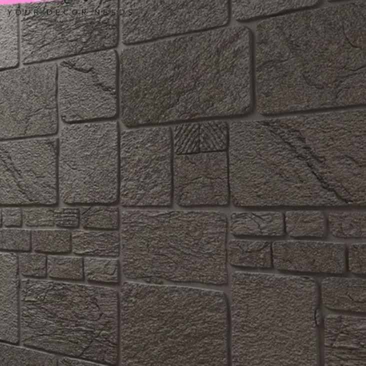 ♗ (MIN BELI 5 pcs) decor.nation® WALLPAPER DINDING FOAM BATU ALAM HITAM PUTIH 7MM ◌