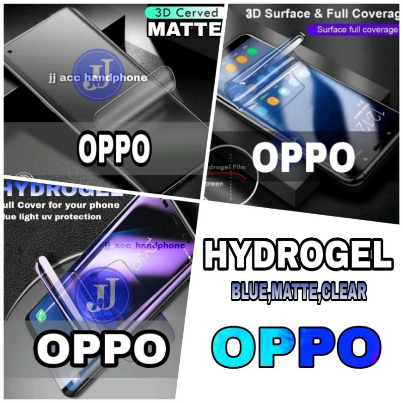 HYDROGEL CLEAR &amp; BLUE &amp; MATTE OPPO RENO 8z 8 4G 8 5G 8 PRO 8 PRO+ 8 LITE 8T A17 A77 2022 A17K RENO 10 PRO 10 PRO+