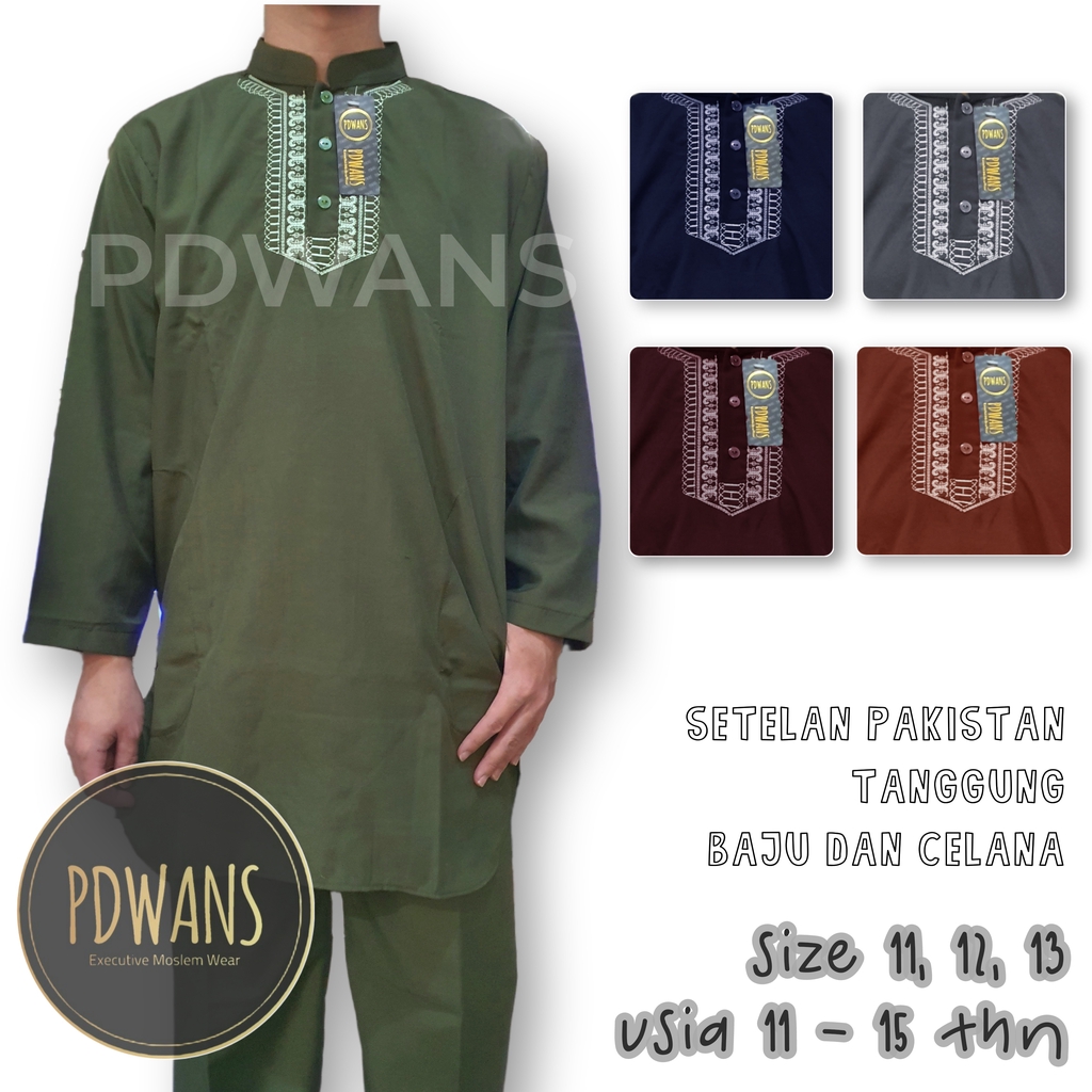 BAJU KOKO Setelan Pakistan Remaja Warna Ukuran Tanggung 11 12 13 14 15 Tahun BGM03 - PDWANS