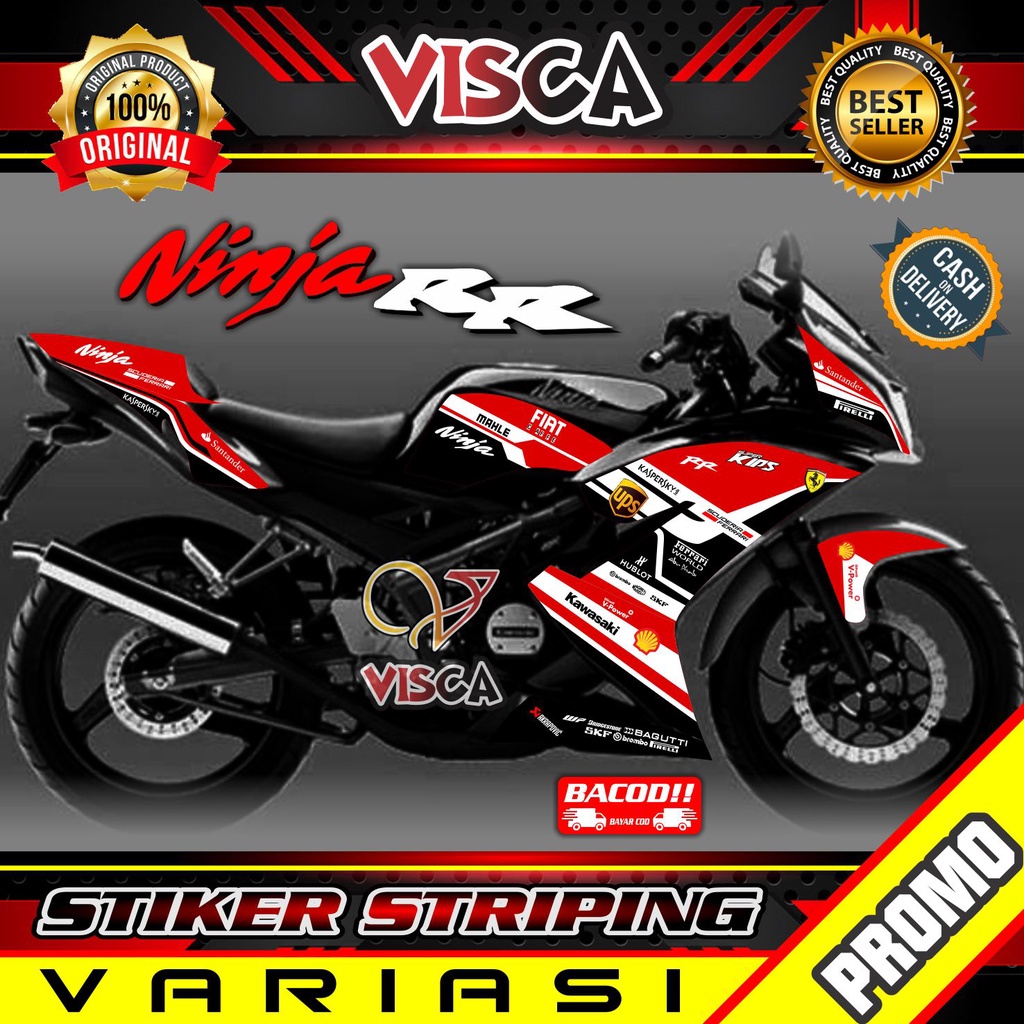 Striping Ninja RR 150 - Stiker Sticker Striping Variasi Kawasaki Ninja RR 150 - Striping Hologram Ni