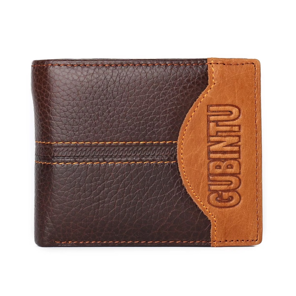 ORIGINAL GUBINTU 8042 DOMPET LIPAT PRIA KULIT ASLI DENGAN TEMPAT KOIN